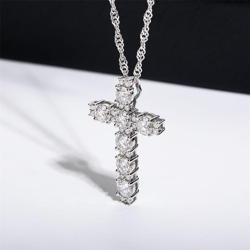 Colar Cruz Moissanite em Prata 925 Banhado a Ouro 18k - Arbo joias