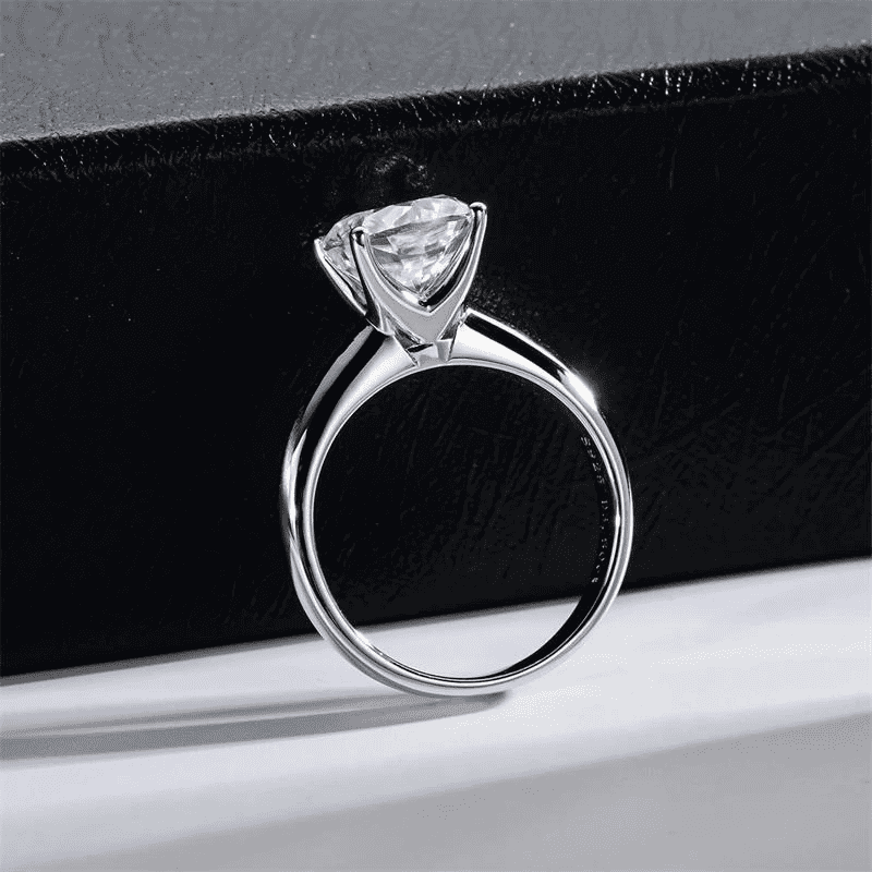 Anel solitário Moissanite 3.5 quilates em Prata 925 Banhado a Ouro 18k - Arbo joias