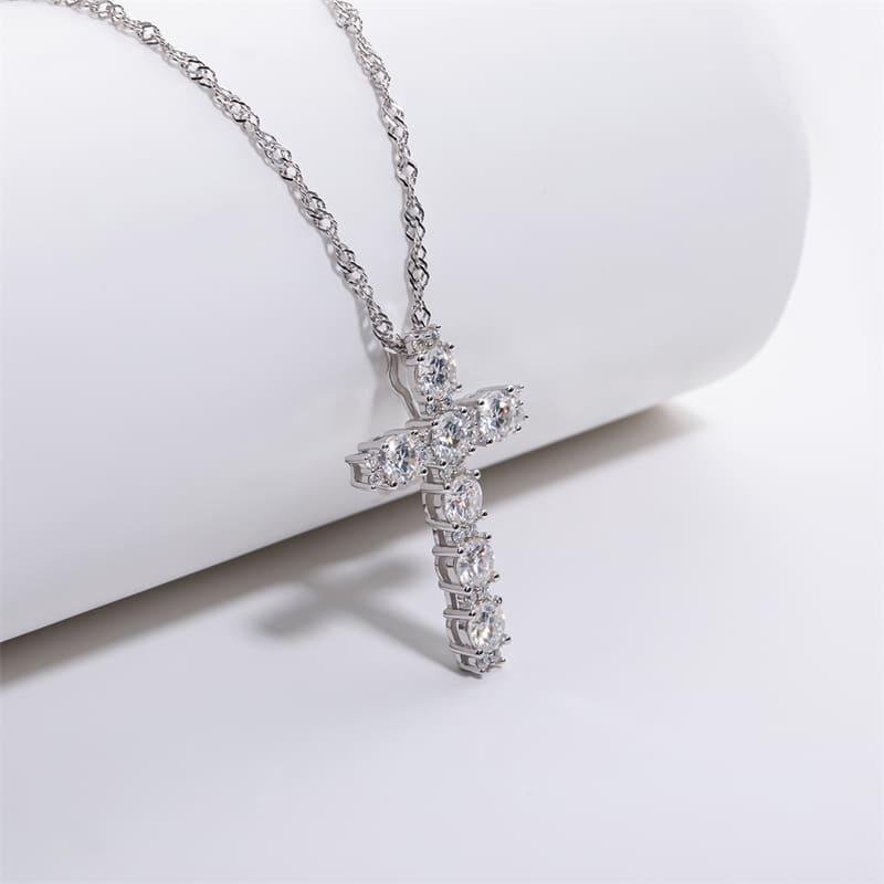 Colar Cruz Moissanite em Prata 925 Banhado a Ouro 18k - Arbo joias