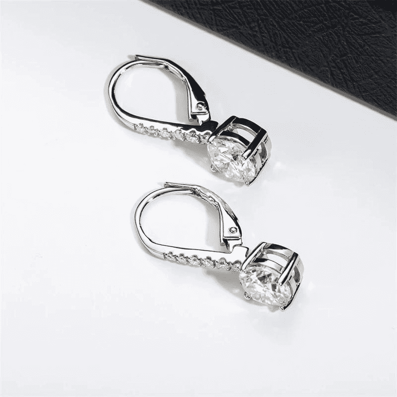 Brincos Moissanite 2ct em Prata 925 Banhado a ouro 18k - Arbo joias
