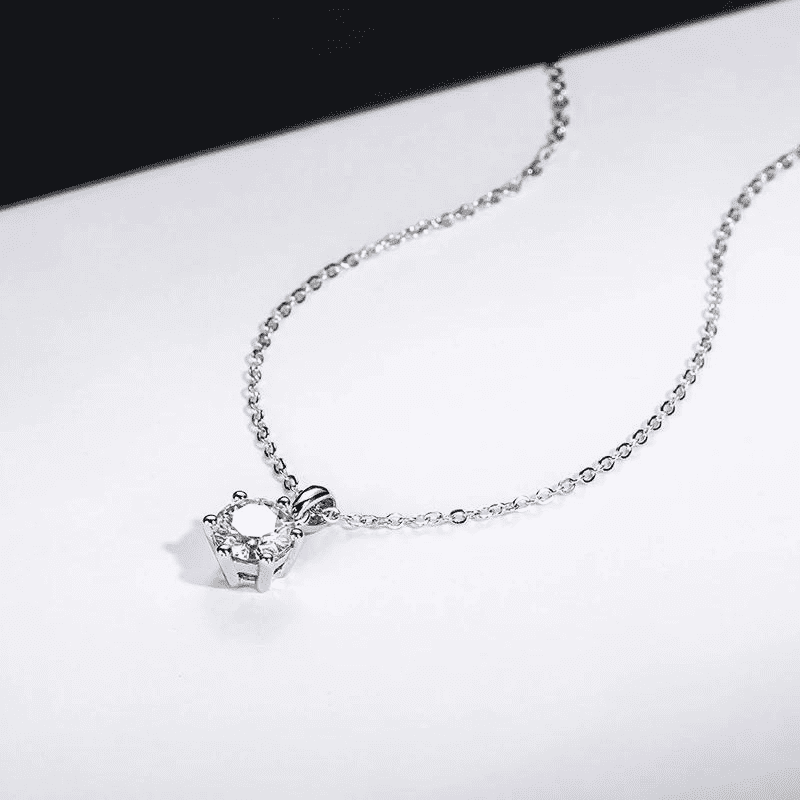 Colar Ponto de Luz Moissanite 6 Garras em Prata 925 Banhado Ouro 18k - Arbo joias