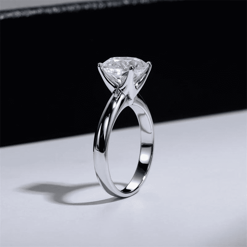 Anel solitário Moissanite 3.5 quilates em Prata 925 Banhado a Ouro 18k - Arbo joias