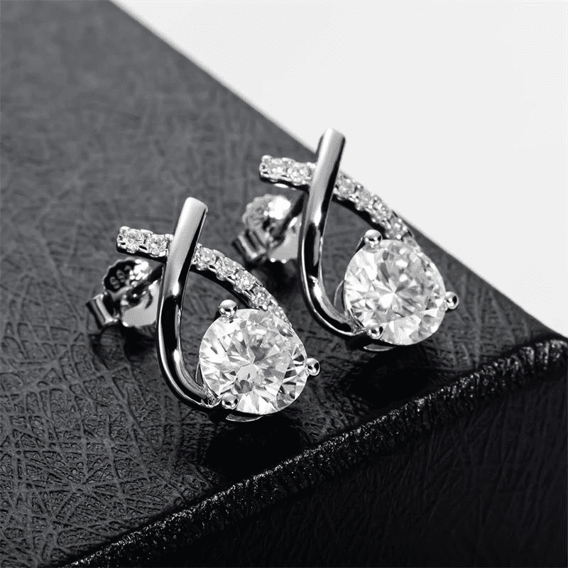 Brincos Moissanite 4ct Cravejado em Prata 925 Banhado a Ouro 18k - Arbo joias