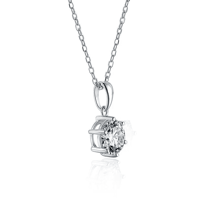 Colar Ponto de Luz Moissanite 6 Garras em Prata 925 Banhado Ouro 18k - Arbo joias