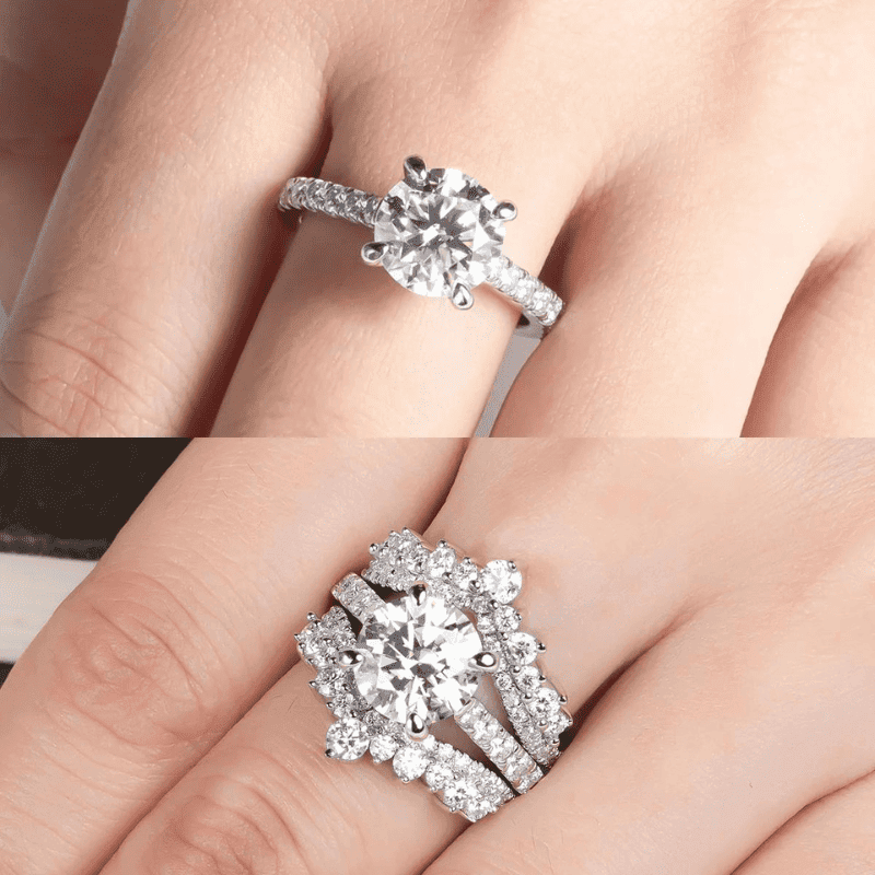 Anel de Noivado Moissanite 3ct em Prata 925 Banhado em ouro 18k - Arbo joias