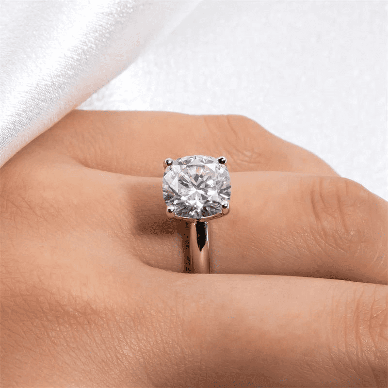 Anel solitário Moissanite 3.5 quilates em Prata 925 Banhado a Ouro 18k - Arbo joias