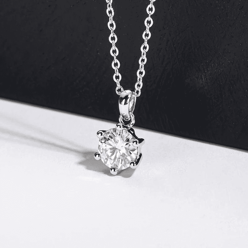 Colar Ponto de Luz Moissanite 6 Garras em Prata 925 Banhado Ouro 18k - Arbo joias