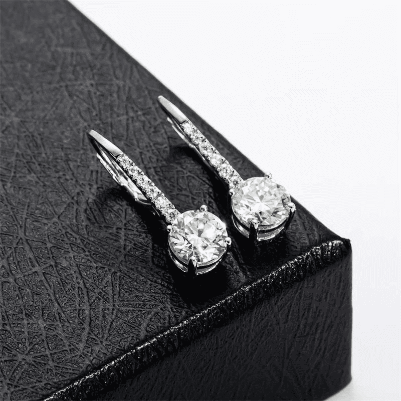 Brincos Moissanite 2ct em Prata 925 Banhado a ouro 18k - Arbo joias