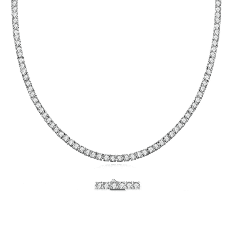 Colar Riviera Moissanite em Prata 925 Banhado Ouro 18k - Arbo joias