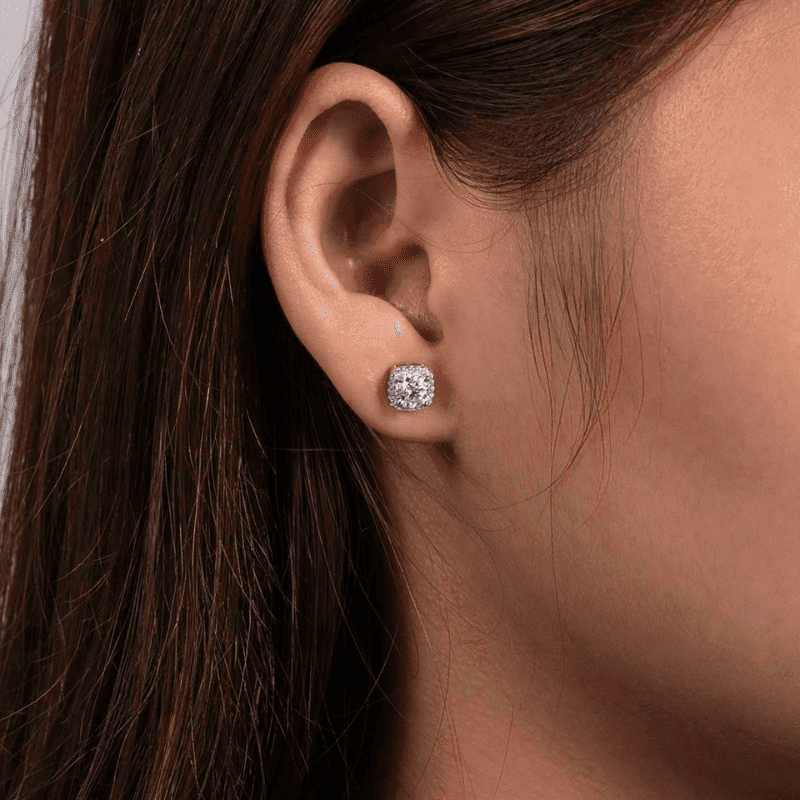 Brinco Moissanite em Prata 925 Banhado a Ouro 18k - Arbo joias