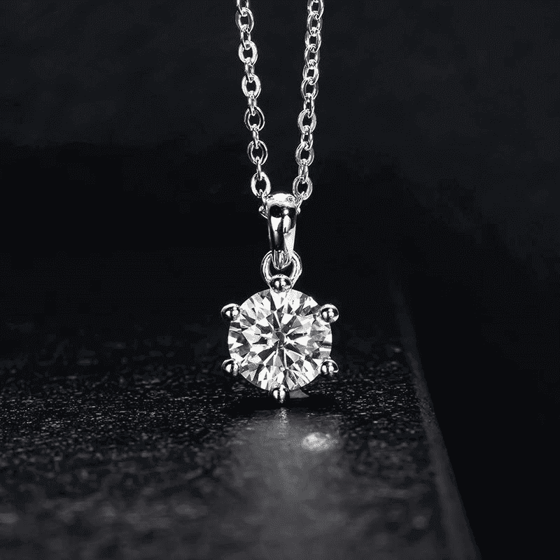 Colar Ponto de Luz Moissanite 6 Garras em Prata 925 Banhado Ouro 18k - Arbo joias