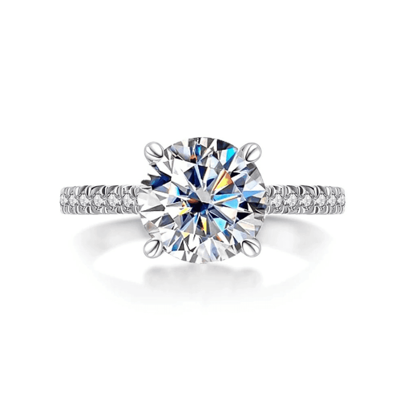 Anel de Noivado Moissanite 3ct em Prata 925 Banhado em ouro 18k - Arbo joias