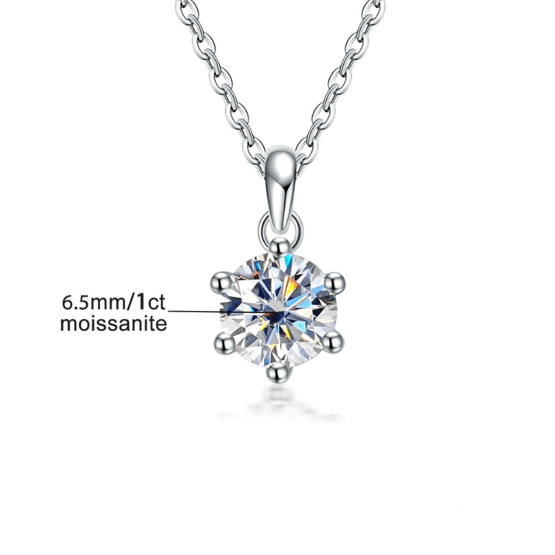 Colar Ponto de Luz Moissanite 6 Garras em Prata 925 Banhado Ouro 18k - Arbo joias