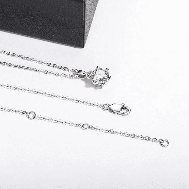 Colar Ponto de Luz Moissanite 6 Garras em Prata 925 Banhado Ouro 18k - Arbo joias