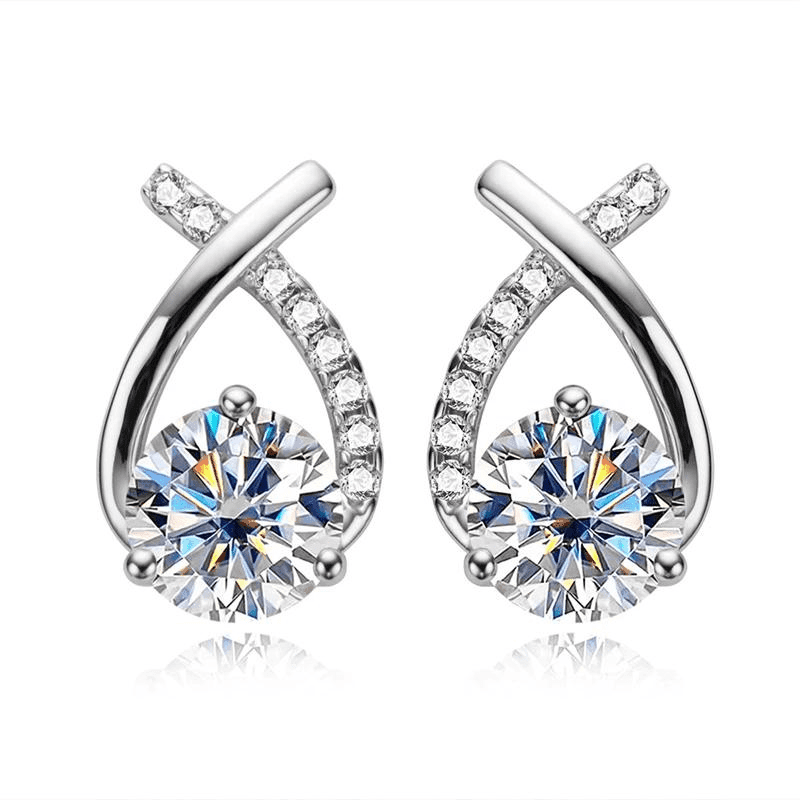Brincos Moissanite 4ct Cravejado em Prata 925 Banhado a Ouro 18k - Arbo joias