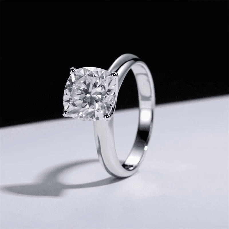 Anel solitário Moissanite 3.5 quilates em Prata 925 Banhado a Ouro 18k - Arbo joias