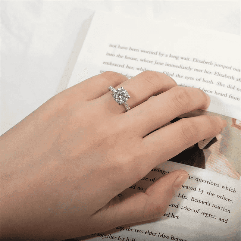 Anel de Noivado Moissanite 3ct em Prata 925 Banhado em ouro 18k - Arbo joias