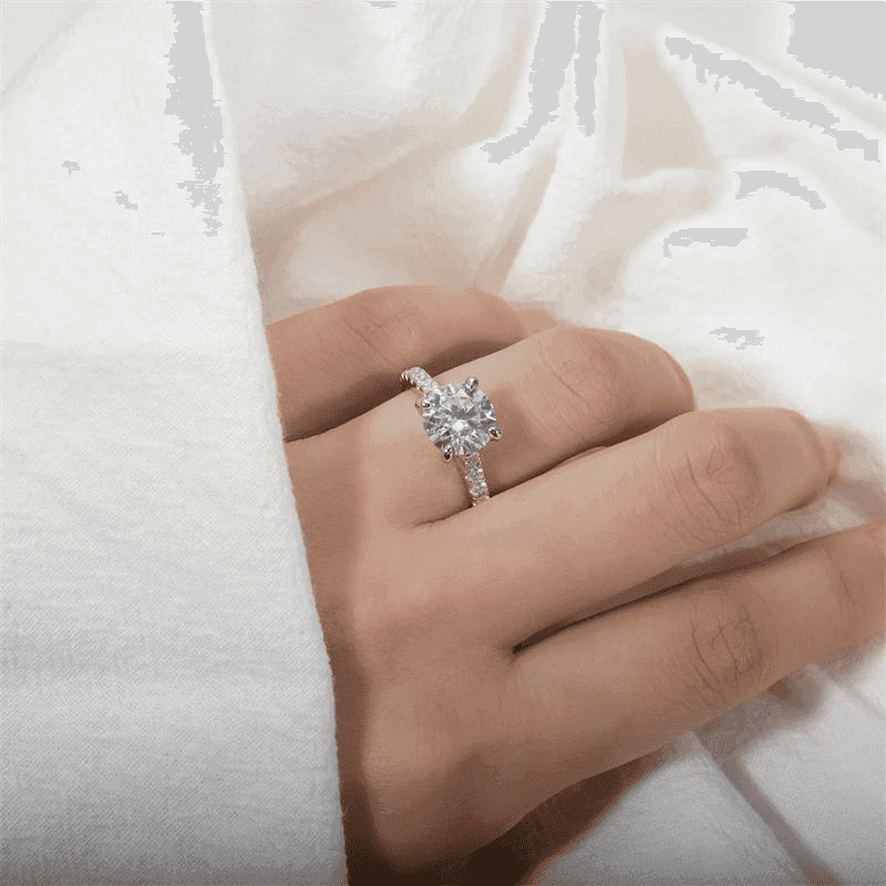 Anel de Noivado Moissanite 3ct em Prata 925 Banhado em ouro 18k - Arbo joias