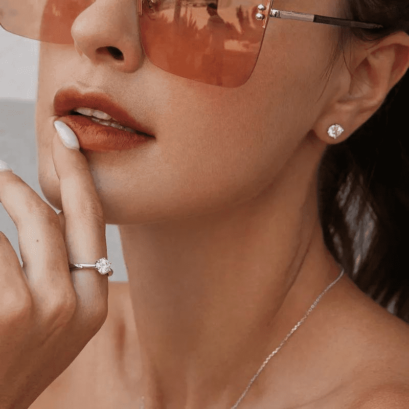 Anel Solitário Moissanite