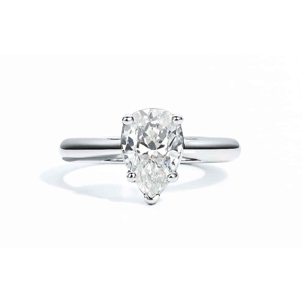 Anel Solitário Pear Moissanite 2 quilates