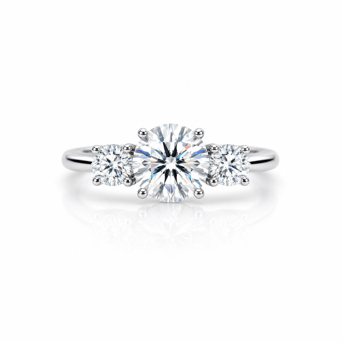 Anel três pedras Moissanite 1.6 quilates