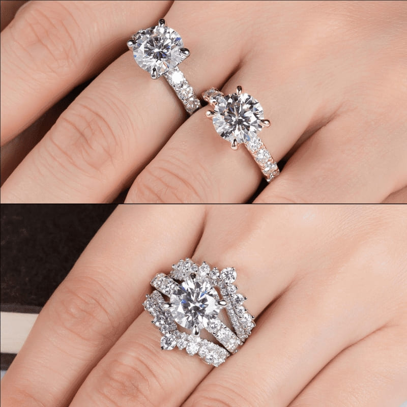 Anel de noivado Moissanite 4.3 quilates