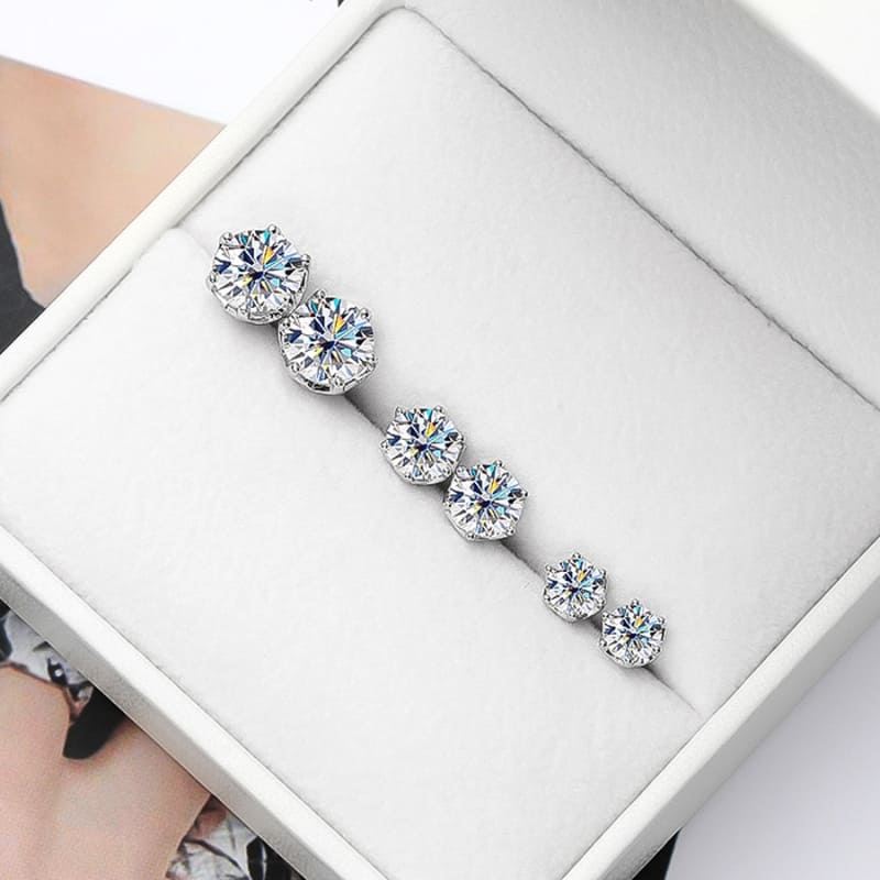 Brinco Ponto de Luz Moissanite 6 garras - Lady