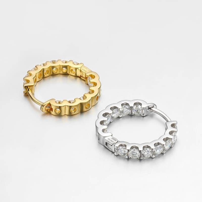 Brinco Argola com Moissanite 2.6quilates e Prata 925