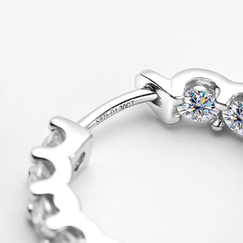 Brinco Argola com Moissanite 2.6quilates e Prata 925