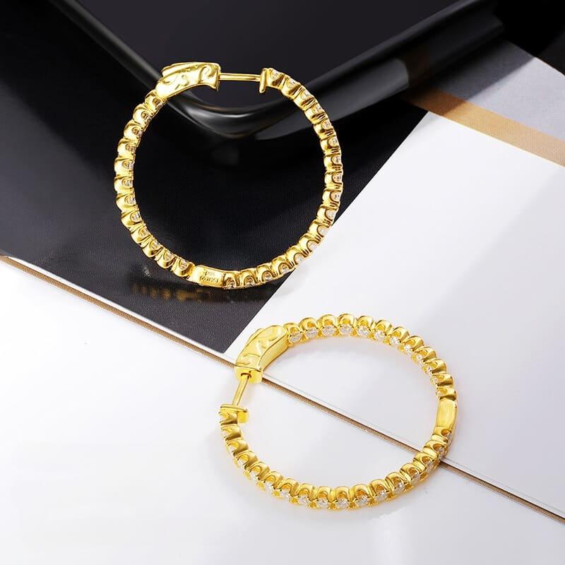 Brinco Argola com Moissanite 2mm