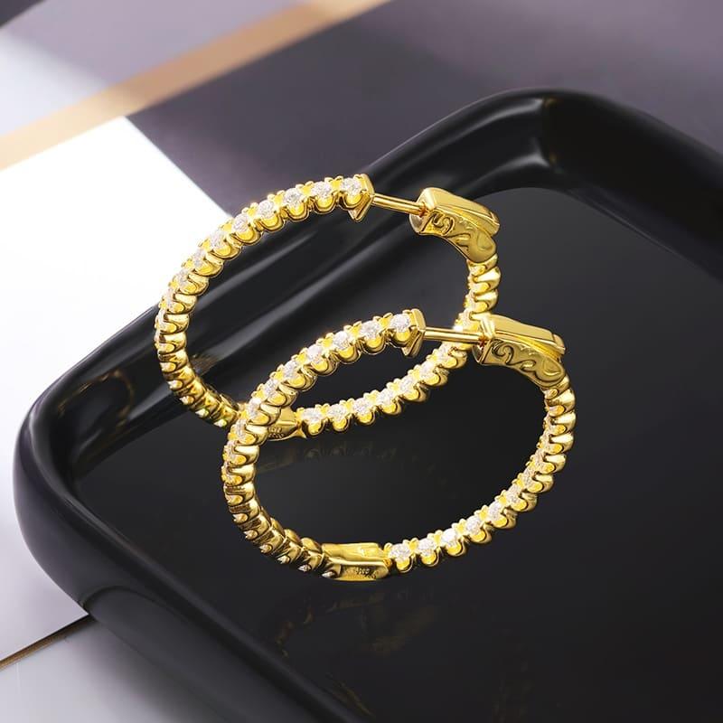 Brinco Argola com Moissanite 2mm