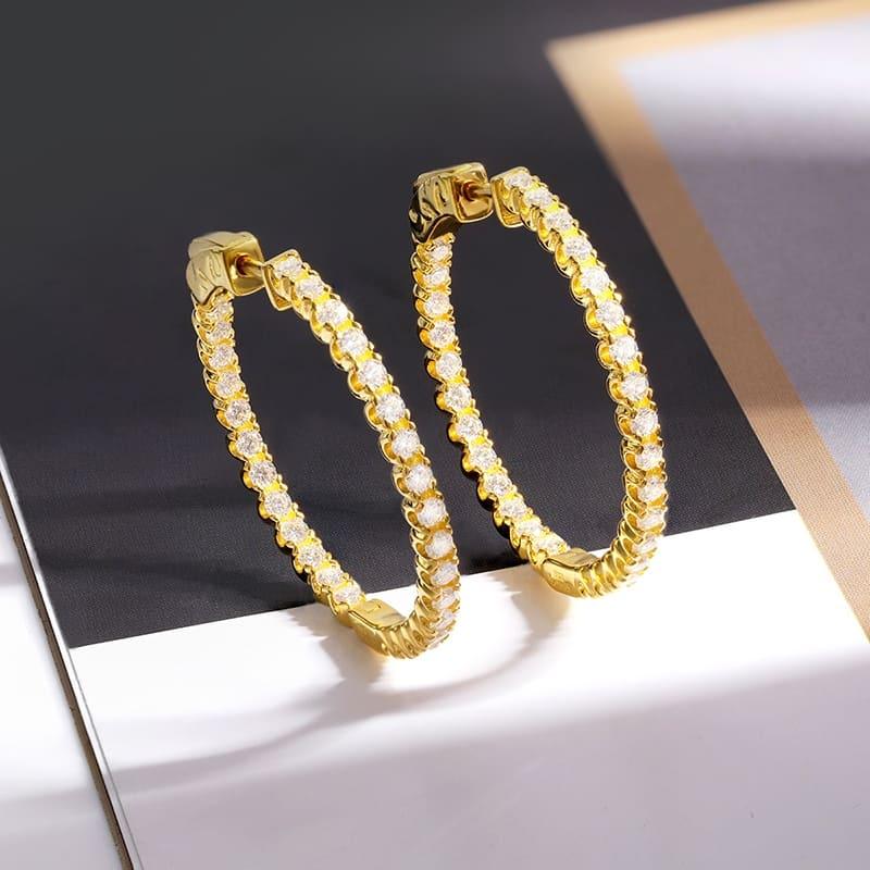Brinco Argola com Moissanite 2mm