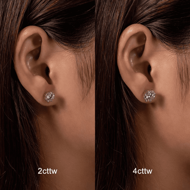 Brinco Moissanite Ponto de luz 8 garras