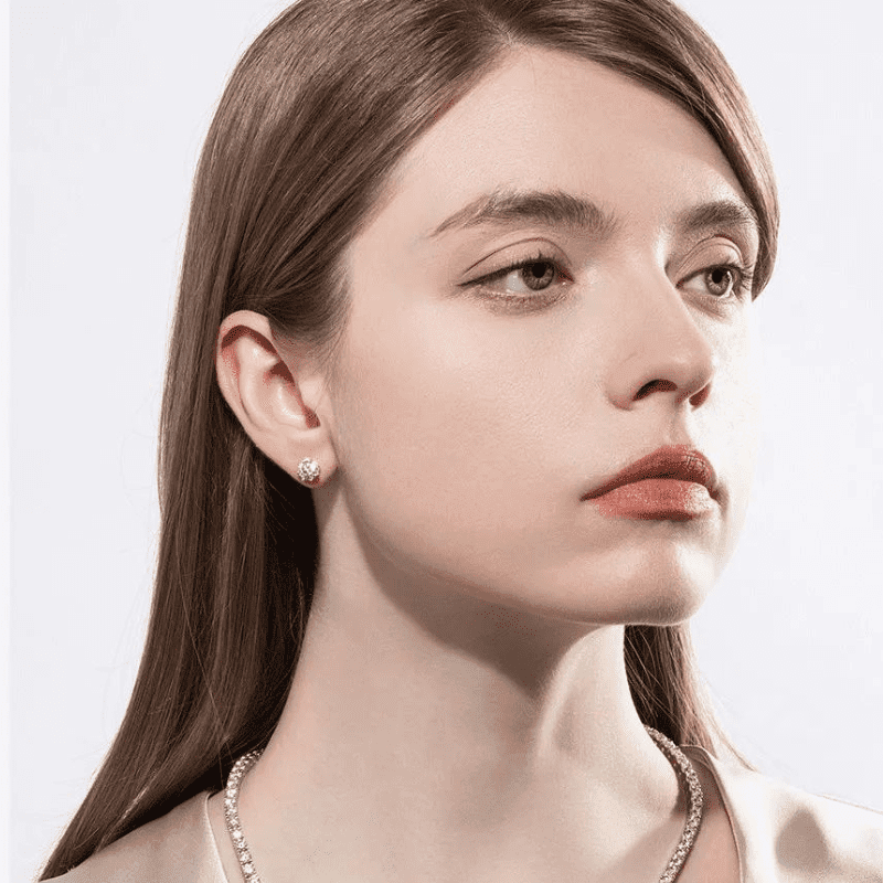 Brinco Moissanite Ponto de luz 8 garras