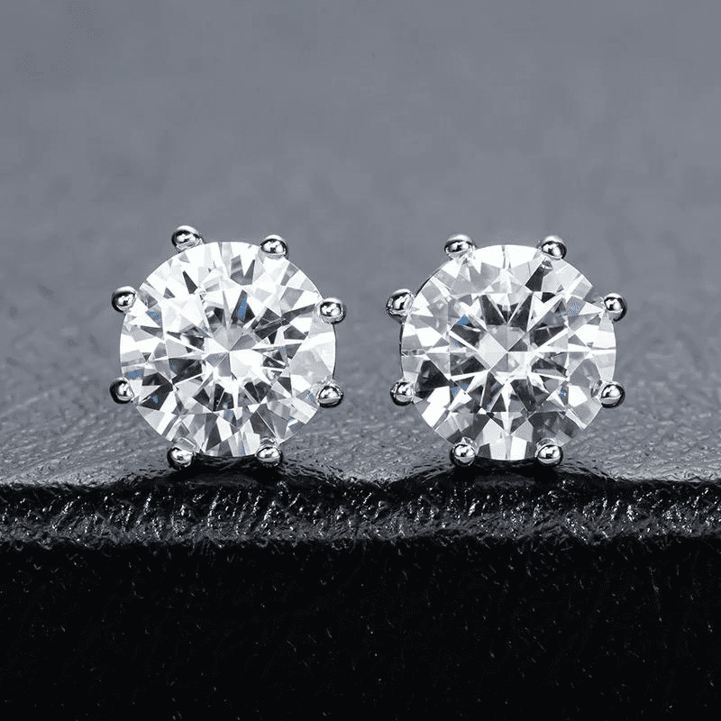 Brinco Moissanite Ponto de luz 8 garras