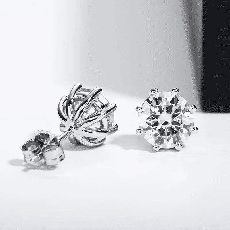 Brinco Moissanite Ponto de luz 8 garras