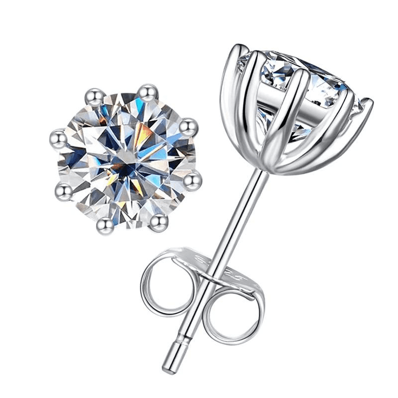 Brinco Moissanite Ponto de luz 8 garras