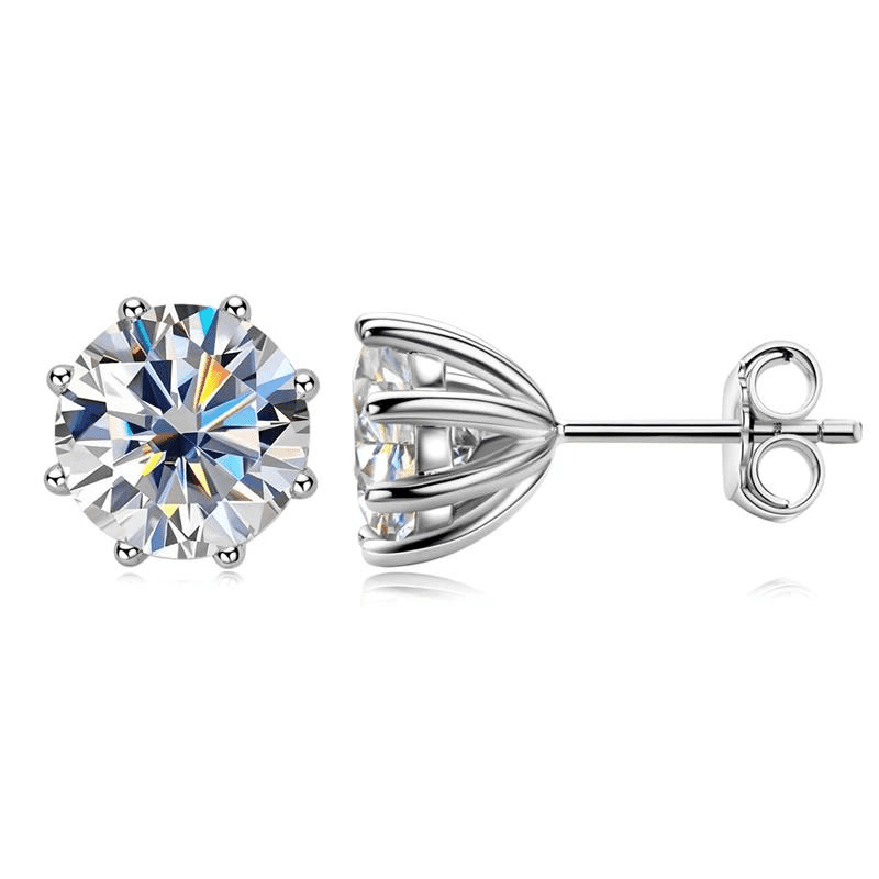 Brinco Moissanite Ponto de luz 8 garras