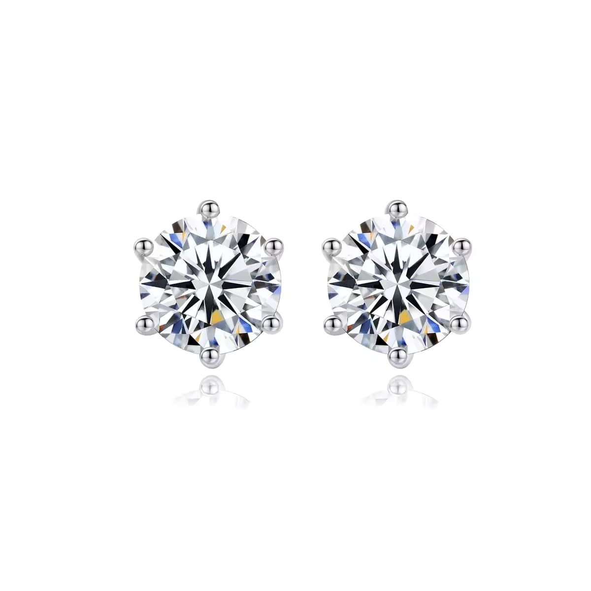 Brincos Ponto de Luz Moissanite 6 garras