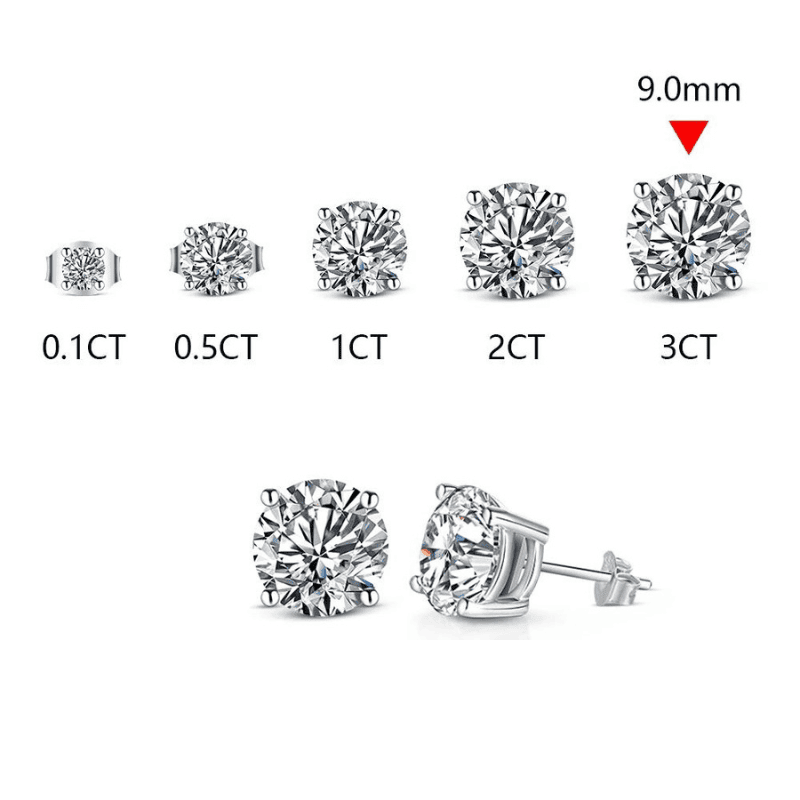 Brinco Ponto de Luz Moissanite 4 Garras