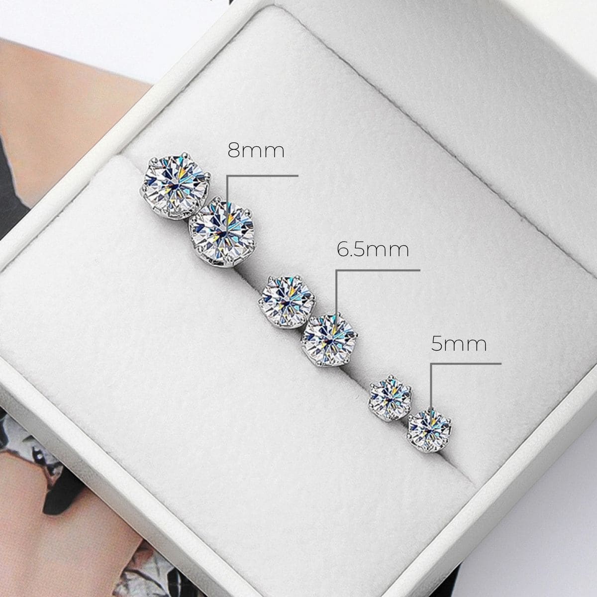 Brinco Ponto de Luz Moissanite 6 garras - Lady