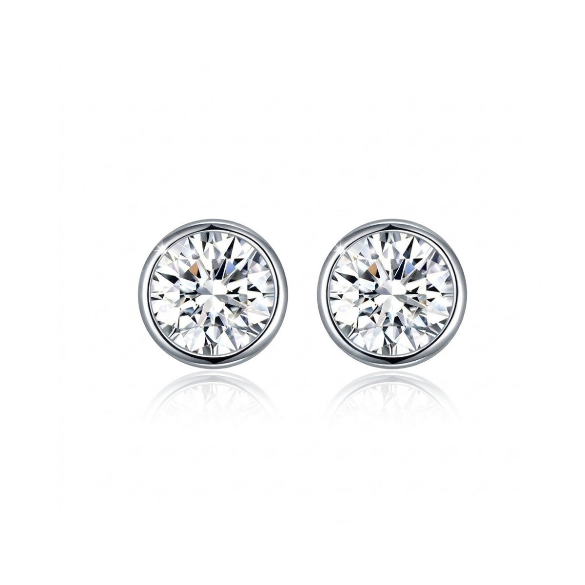 Brinco Ponto de Luz Cravação Inglesa Moissanite
