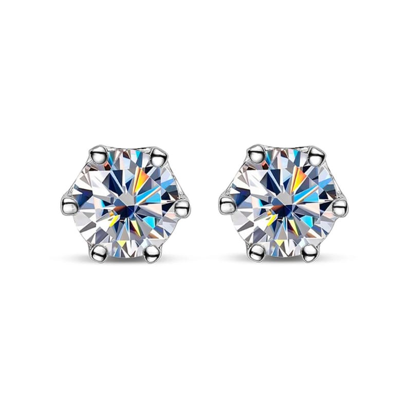Brinco Ponto de Luz Moissanite 6 garras - Pétula