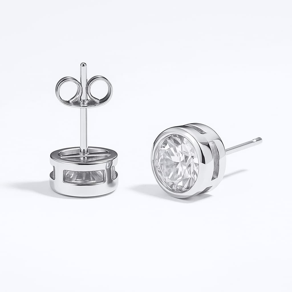 Brinco Ponto de Luz Cravação Inglesa Moissanite