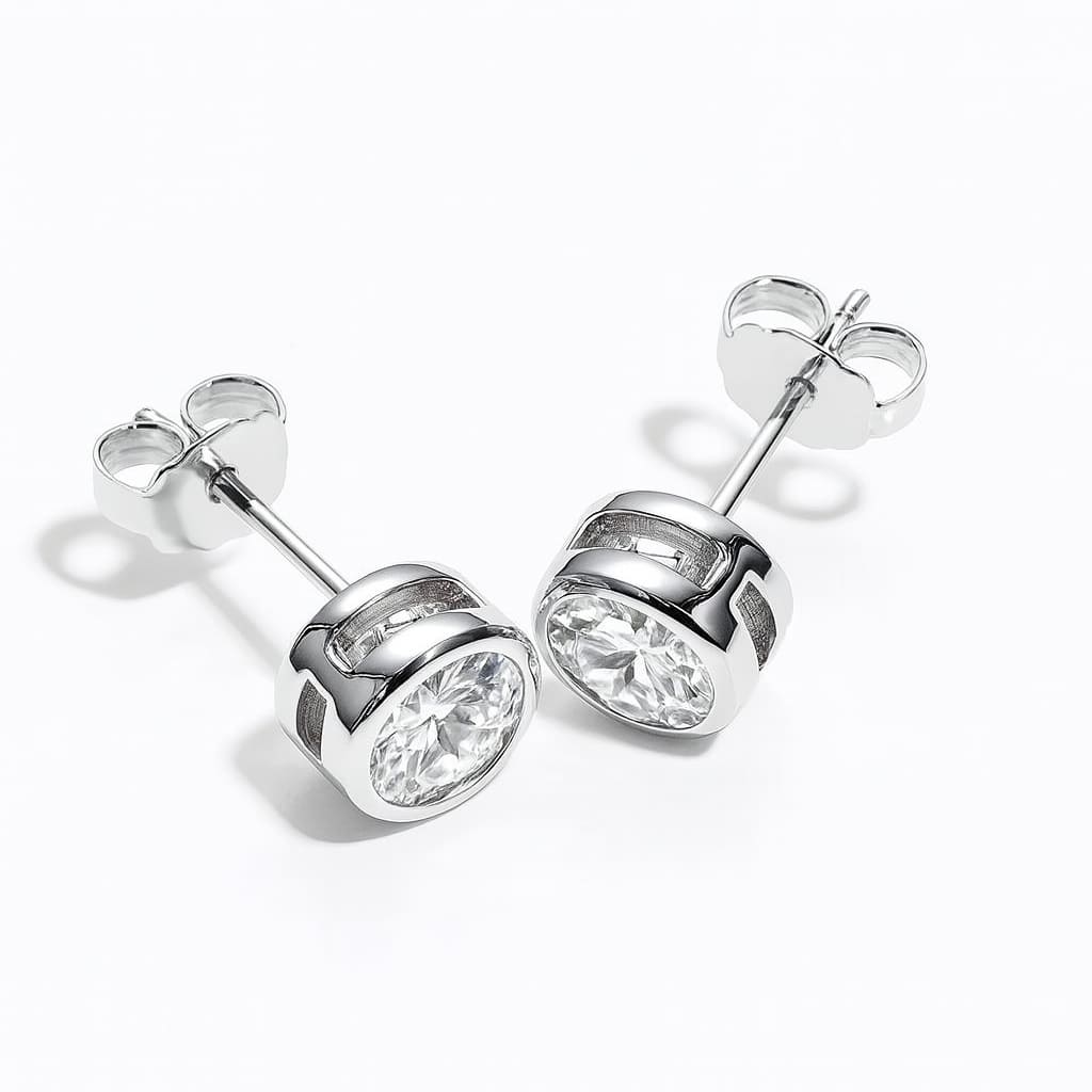 Brinco Ponto de Luz Cravação Inglesa Moissanite