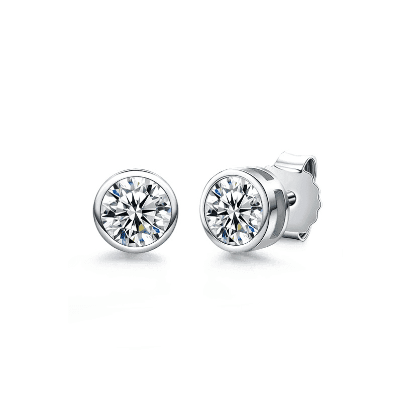 Brinco ponto de luz moissanite