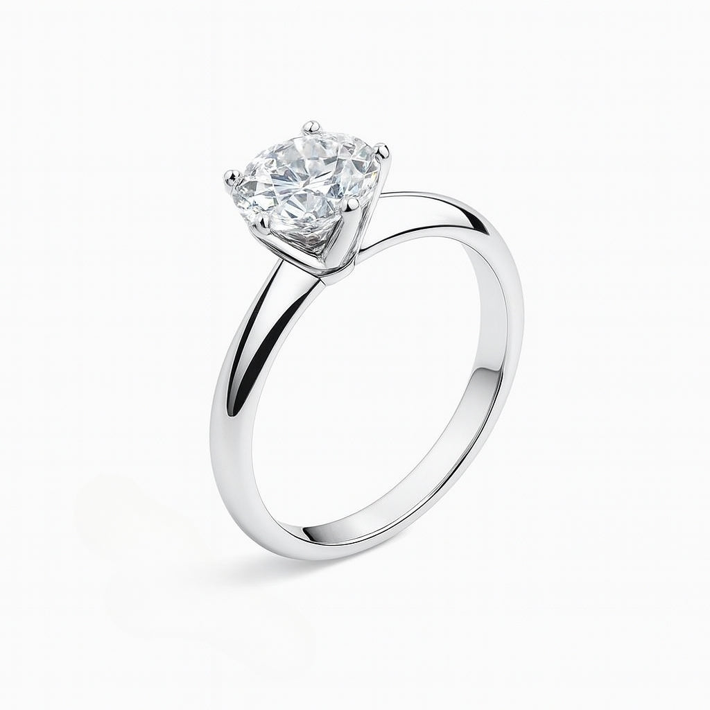 Anel Solitário Clássico Moissanite