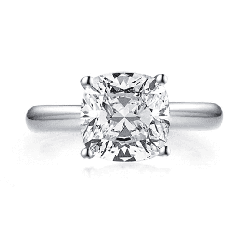 Anel solitário Moissanite 3.5 quilates em Prata 925 Banhado a Ouro 18k - Arbo joias