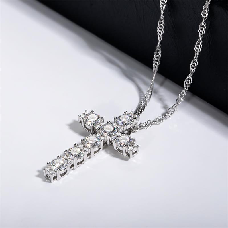 Colar Cruz Moissanite em Prata 925 Banhado a Ouro 18k - Arbo joias