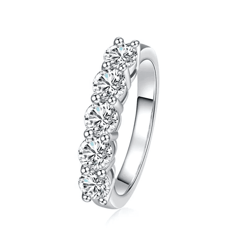 Meia Aliança Eternity Moissanite 4mm
